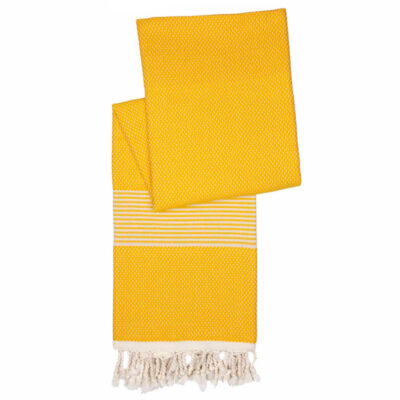 Korte hamamdoek bamboe | Mango geel | Lengte: 160 cm
