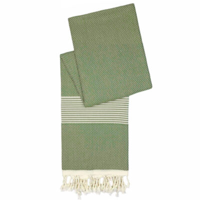 Korte hamamdoek bamboe | Olijfgroen | Lengte: 160 cm